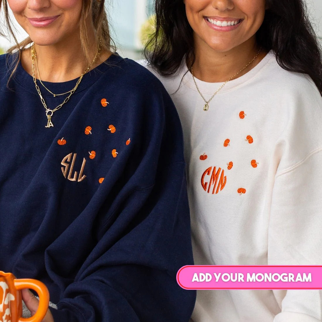 Monogrammed 'Falling For Pumpkins' Crewneck Sweatshirt | United Monograms