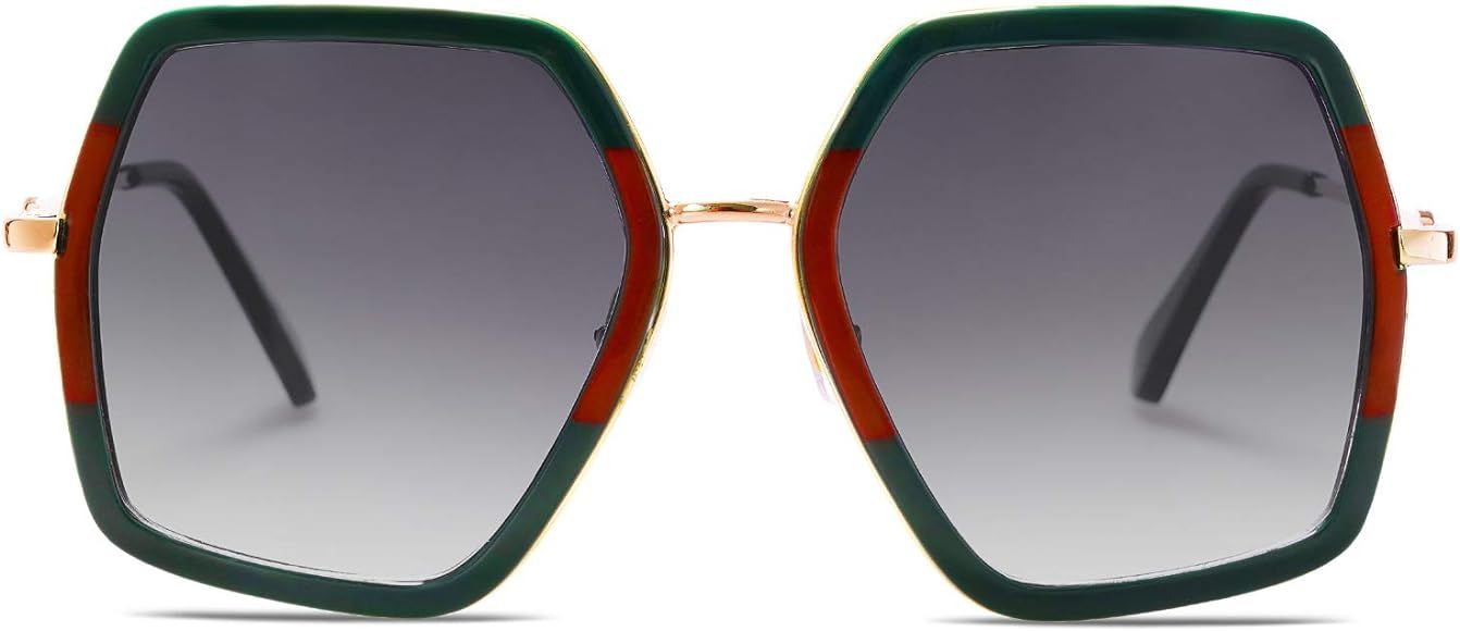 Oversized Metal Frame UV400 Sunglasses for Women SJ2119 | Amazon (US)