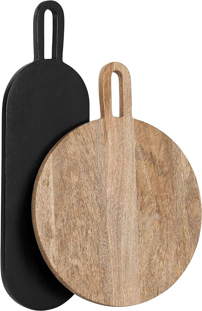 Kate and Laurel Staven Food-Safe Two-Piece Serving Solid Mango Wood Construction for Charcuterie ... | Amazon (US)