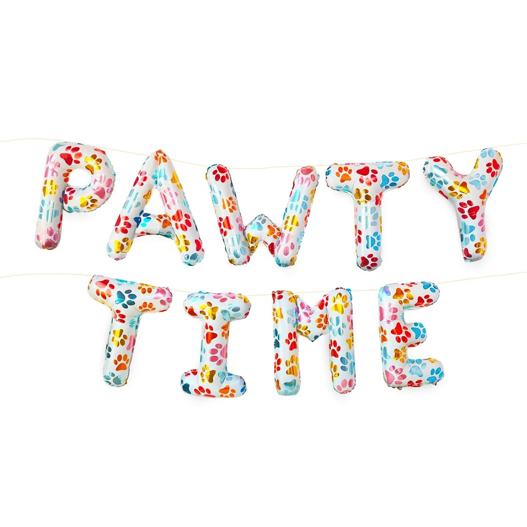Packed Party 'Pawty Time' Paw Printed Mylar Balloon Banner | Walmart (US)