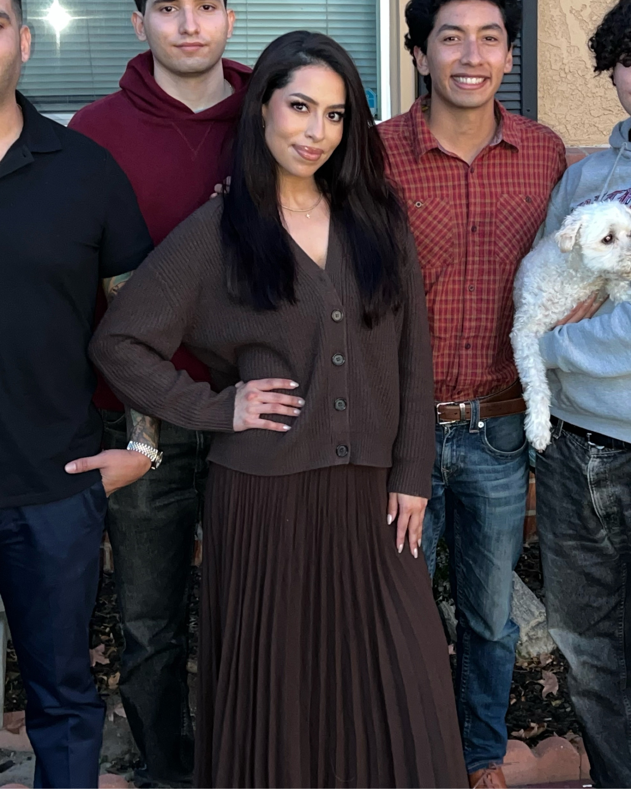 Wore this outfit on Thanksgiving and got so many compliments! My grandma especially loved my skirt and told me she used to wear skirts like this. 🥹🤎 Love this skirt and sweater so much, I have each of them in multiple colors! They are incredibly versatile and timeless classics. Perfect items for your capsule wardrobe! 

#LTKCyberWeek 

#LTKSaleAlert #LTKStyleTip