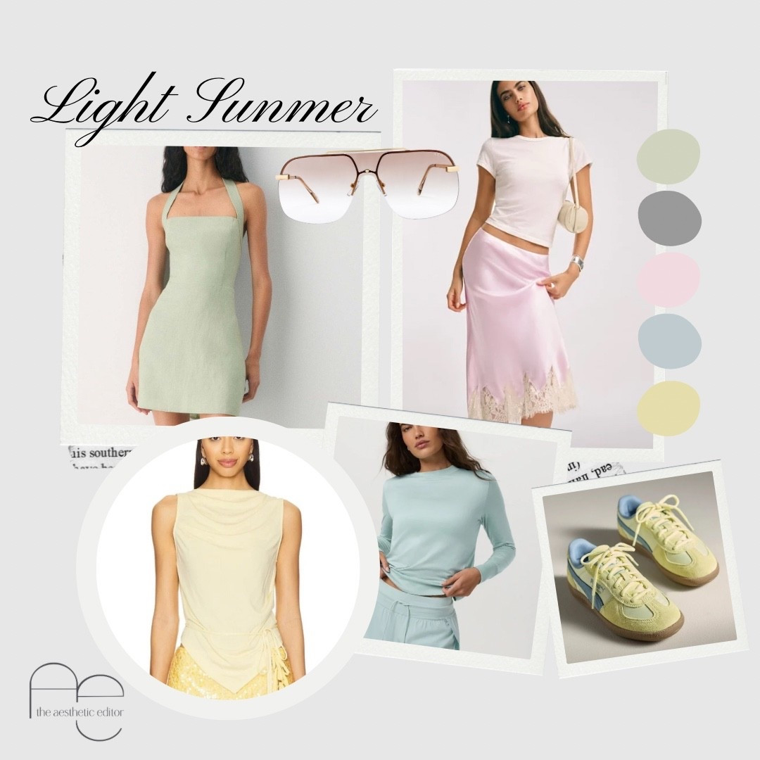 Light Summer is soft, cool, and romantic—like morning mist and flower petals. You glow in airy pastels like rose, sky blue, and lavender. Steer clear of heavy or overly warm tones, which can overwhelm your delicate coloring. This guide highlights soft, breezy pieces that echo your ethereal beauty.

#LTKOver40 #LTKStyleTip #LTKSeasonal