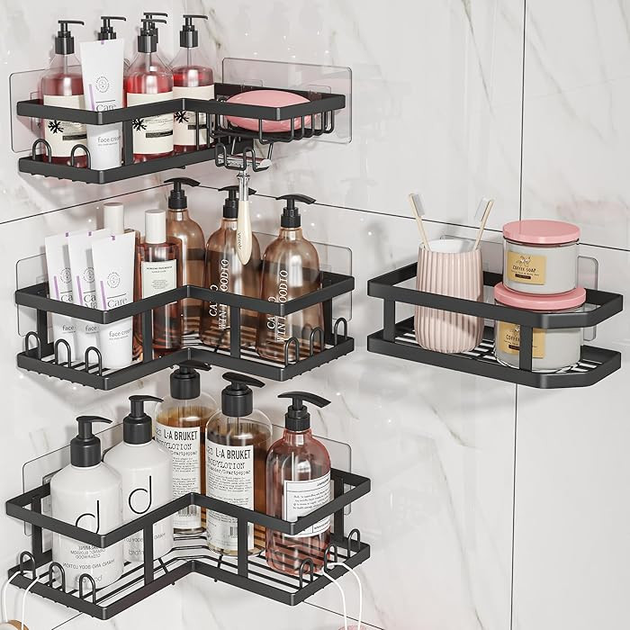 Youvip Shower Caddy Corner with Soap Holder, No Drilling Shower Shelves-Rustproof, Adhesive Showe... | Amazon (US)