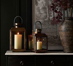 Brass Leather Handled Lantern | Pottery Barn (US)