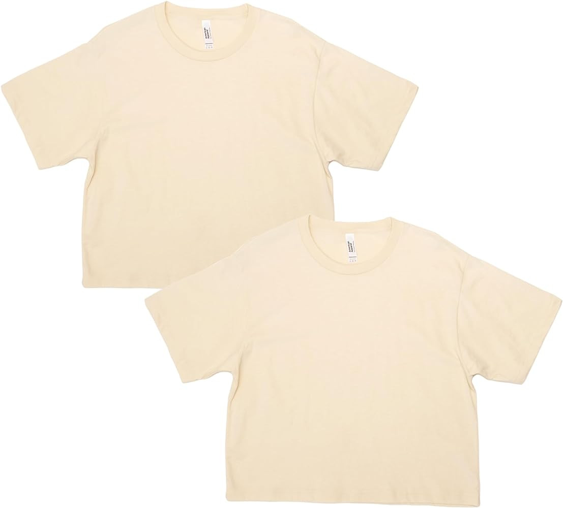 American Apparel Women's Fine Jersey Boxy T-Shirt, Style G102, 2-Pack | Amazon (US)