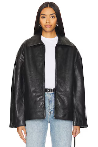 Alek Leather Jacket in Black | Revolve Clothing (Global)