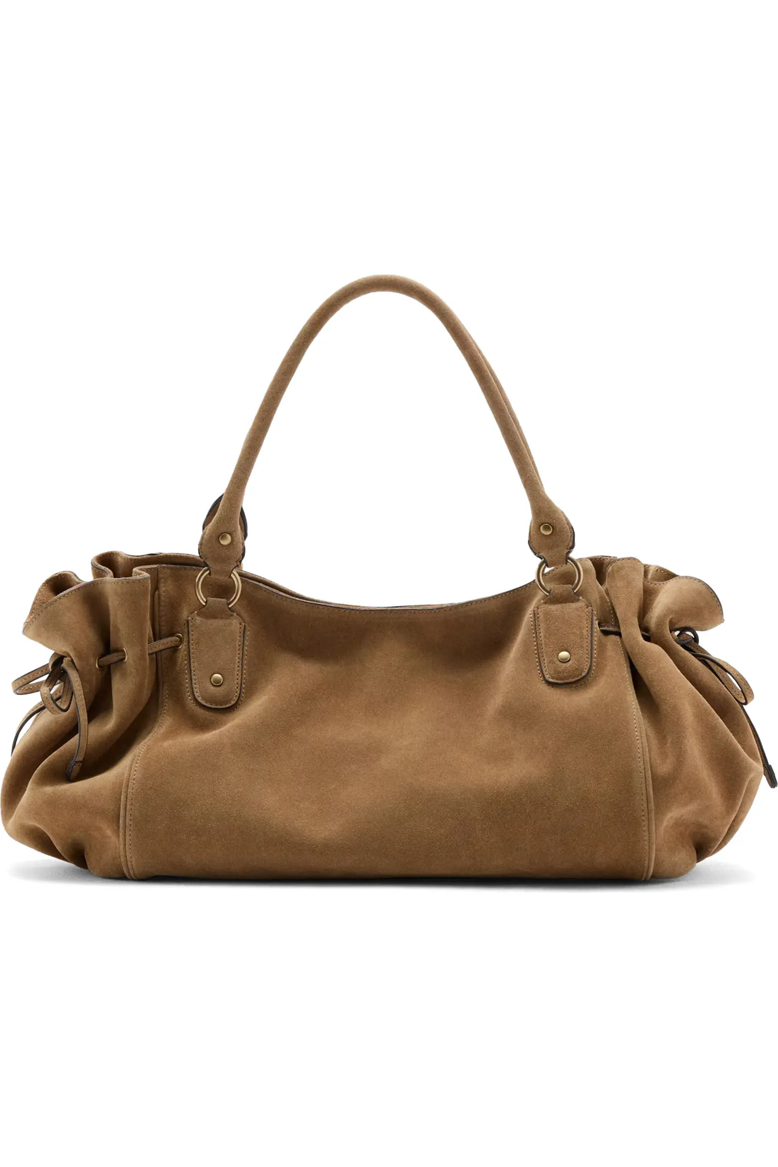 MANGO Starring Hailey Bieber Suede Shoulder Bag (Women) | Nordstrom | Nordstrom
