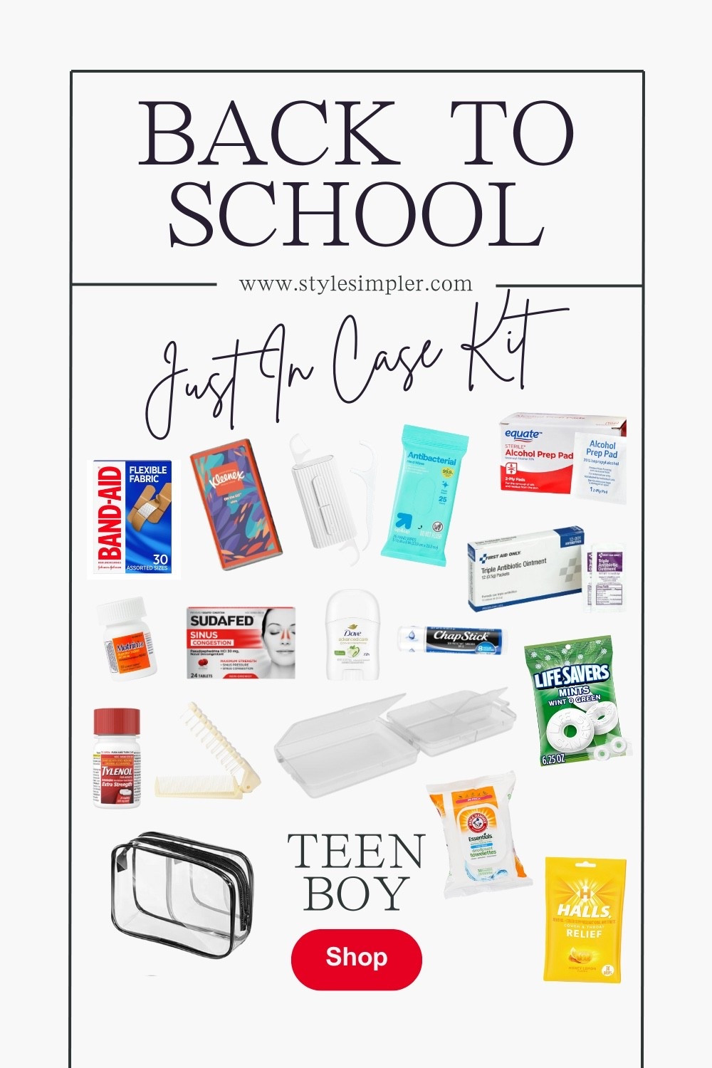My tween & teenage sons love having these handy items in their backpacks for all those ‘just in case’ moments!  I restock as needed throughout the year….

#LTKTravel #LTKKids #LTKFamily