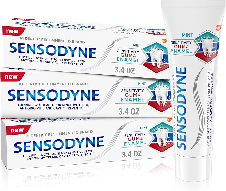 Sensodyne Toothpaste Sensitivity Gum and Enamel, Triple Protection, Refreshing Fluoride Toothpast... | Amazon (US)