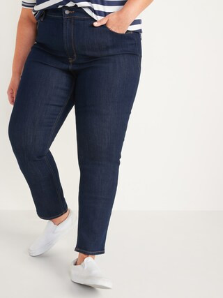 High-Waisted Dark Wash Straight-Leg Jeans for Women | Old Navy (US)