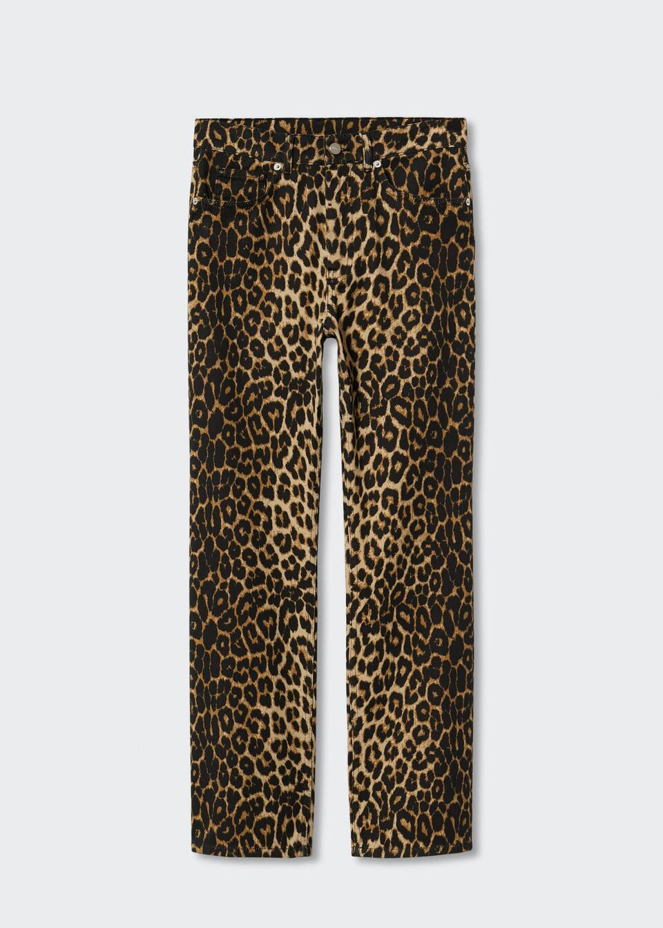 Animal print straight jeans | MANGO (US)
