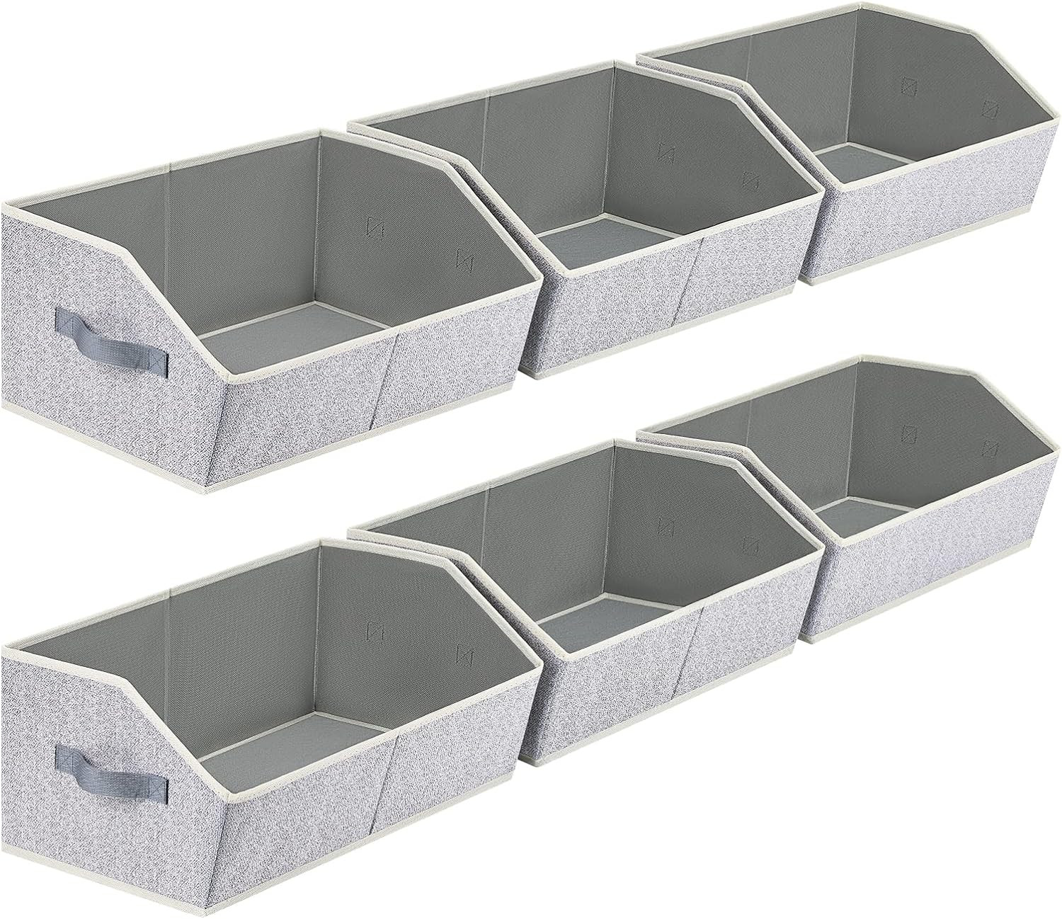 Homsorout Closet Organizers Bins 6 Packs - Large Closet Shelf Organizer with Handles, Fabric Trap... | Amazon (US)
