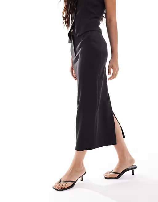 Closet London maxi skirt co-ord in black | ASOS (Global)