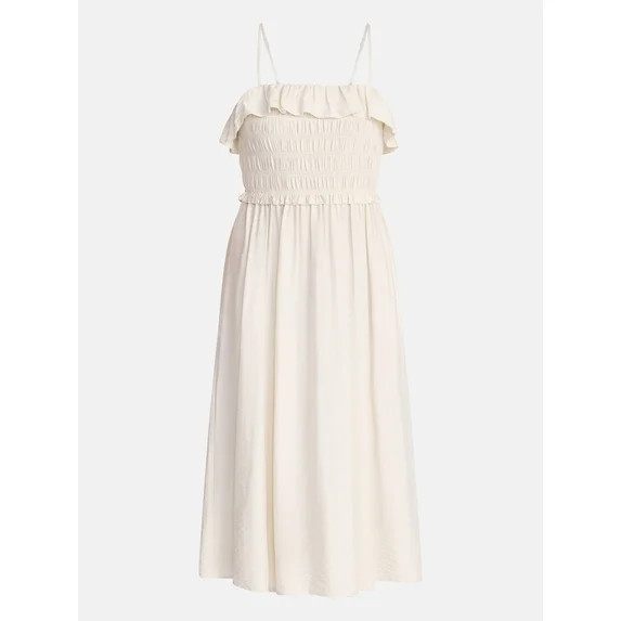 Time and Tru Women's Sleeveless Smocked Midi Dress, Sizes XS-XXXL | Walmart (US)