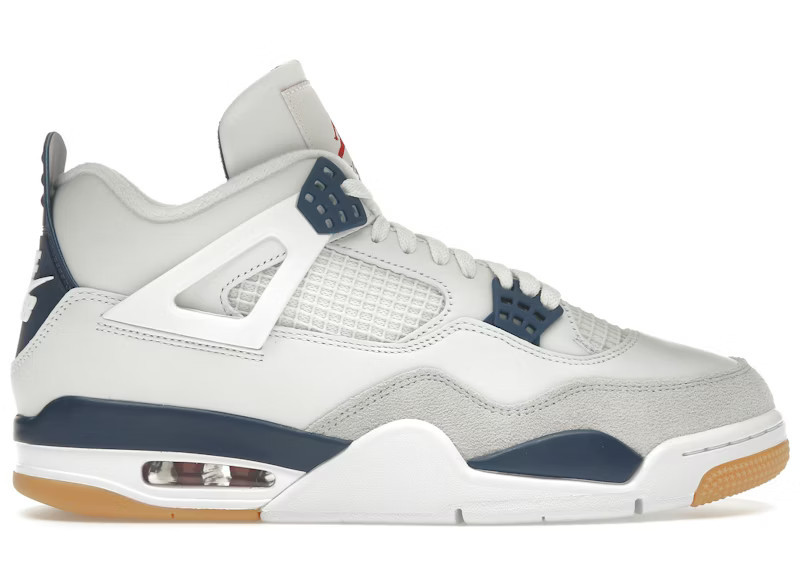 Men's Jordan 4 Retro SB Sneakers in Summit White/Navy Blue | StockX
