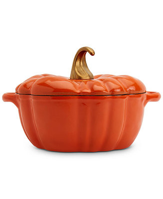 Iron Works Enameled Cast Iron 4-Qt Pumpkin Dutch Oven | Macy's