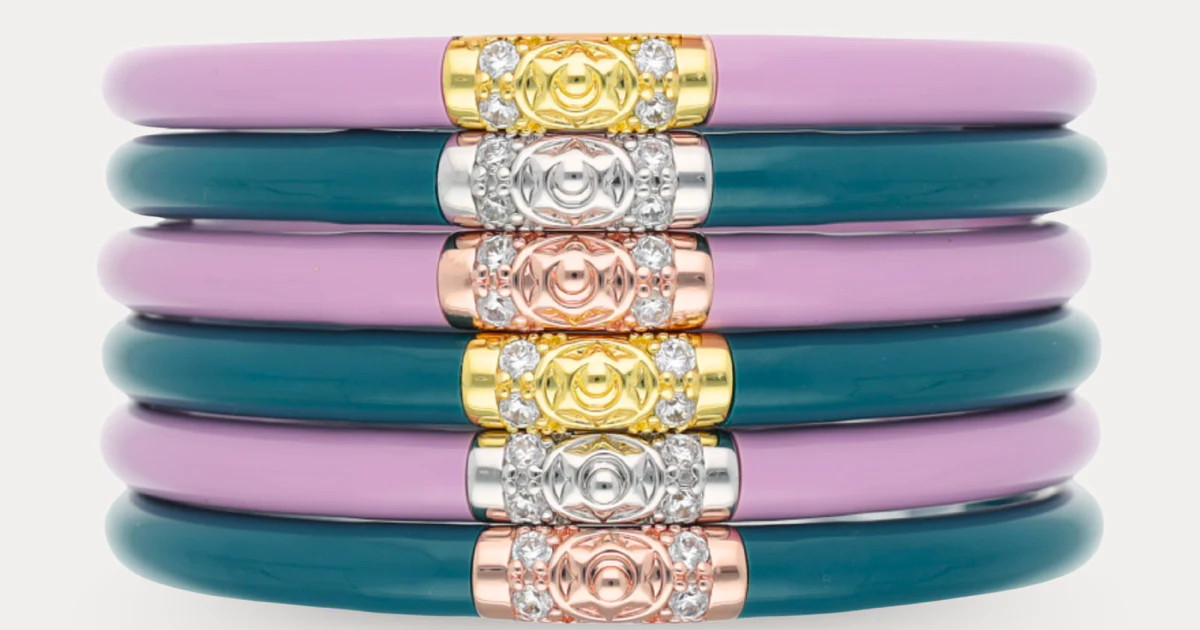 Lilac/Plume Summer Stripes Bangle Stack | BuDhaGirl