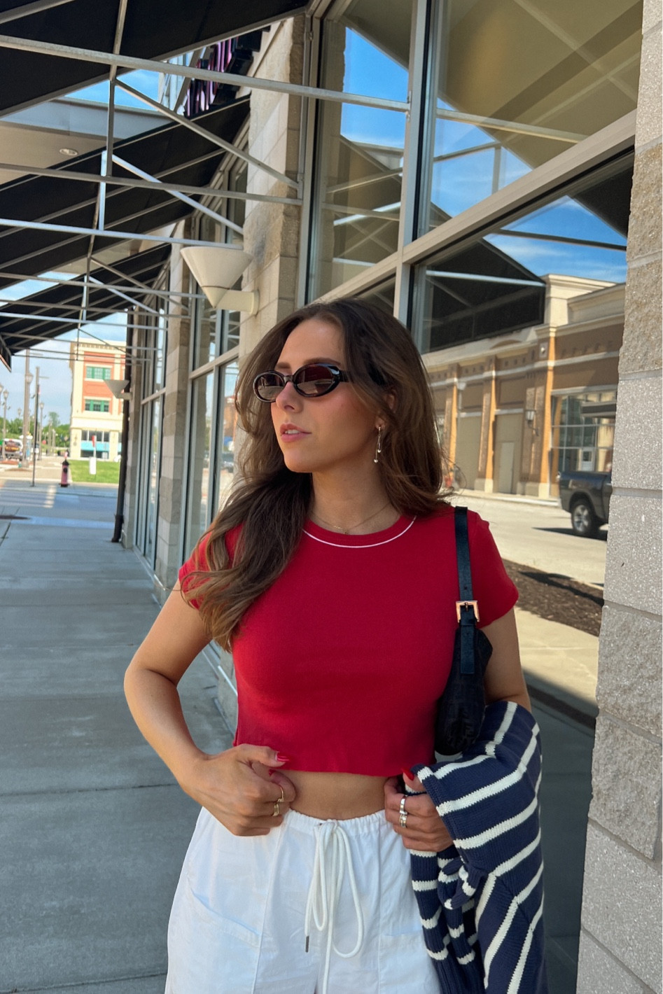 Fourth of July / summer outfit inspo 🇺🇸🧨💙 
fitted red tee with baggy loose lightweight pants- super cute & casual! 

#LTKFind #LTKunder50 #LTKSeasonal