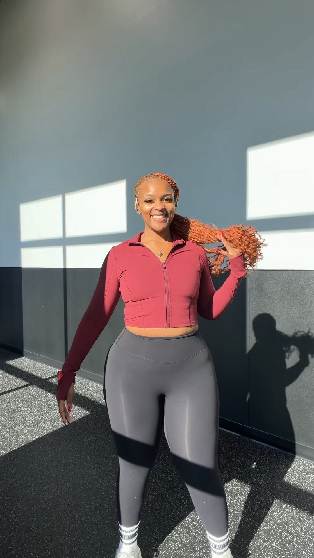 Jacket - Large 
Leggings - Large 
Bra - Medium 

Save 💰 with code “CCURVES"

#LTKfitnessgoals #LTKActive #LTKootd