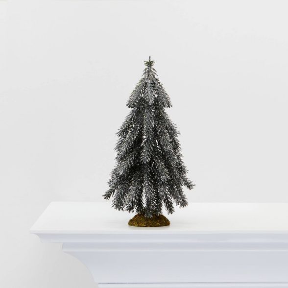 Small Glitter Tree Christmas Tree Decorative Figurine Silver - Wondershop™ | Target