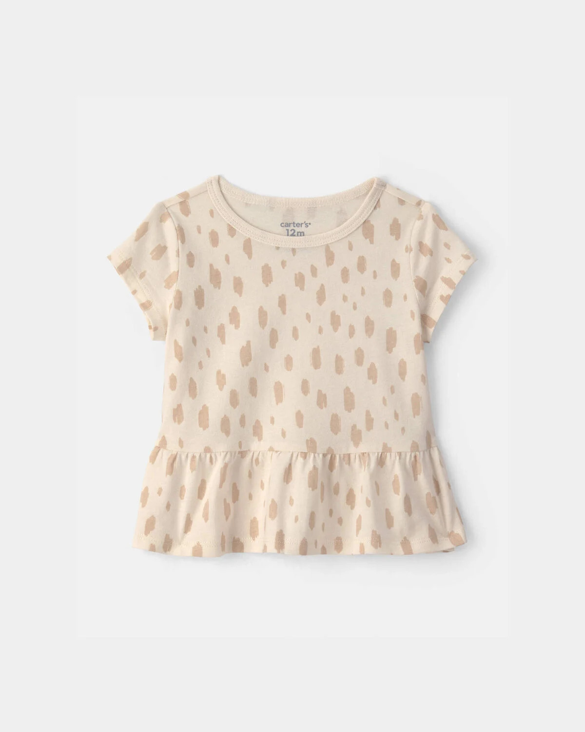 Baby Girl Dot Relaxed Peplum Top - Cream | Carter's Inc