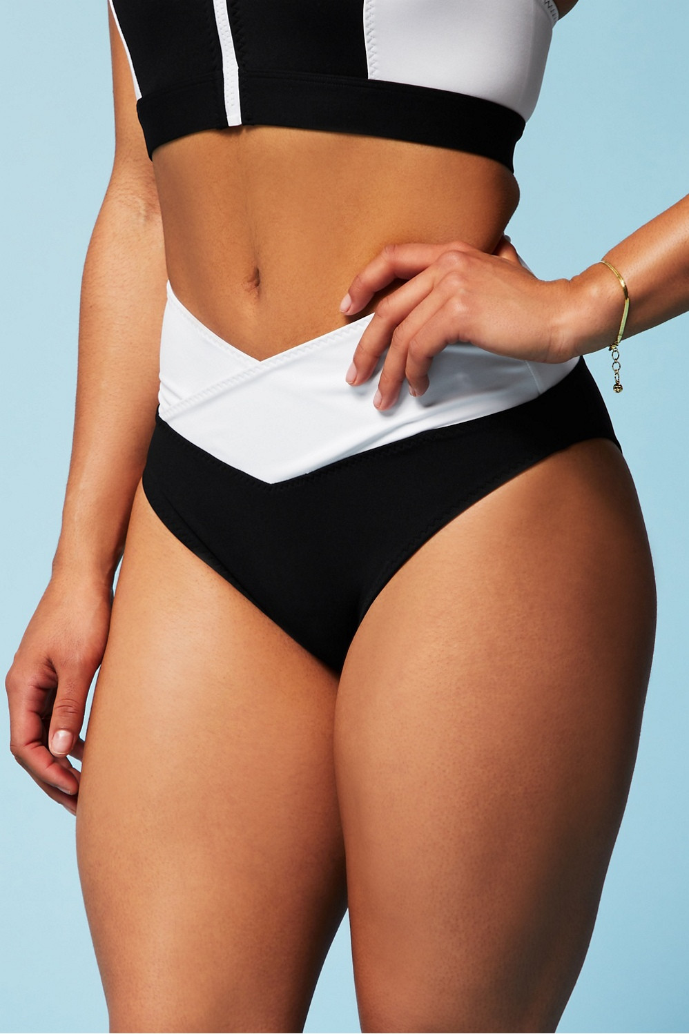 High-Waisted Cross Over Swim Bottom | Fabletics - North America