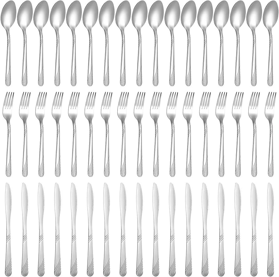 201 Pcs Silverware Set Stainless Steel Flatware Sets Service for 67 Silver Cutlery Set Serving Ut... | Amazon (US)