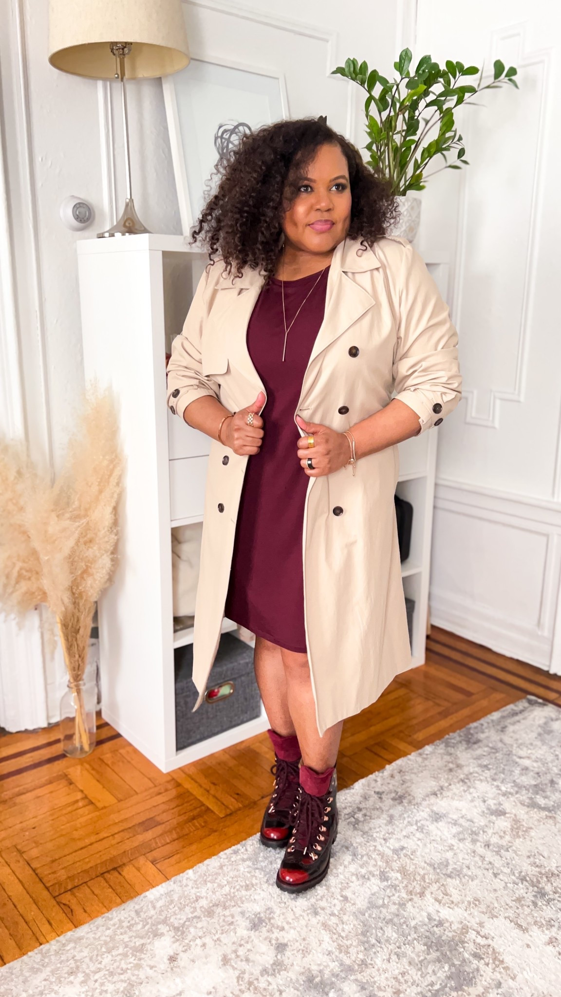 Fall outfit, midsize style inspo, trench coat, fall style, combat boots, Amazon Find, Amazon Fashion, @universalstandard 

#LTKStyleTip #LTKMidsize #LTKOver40