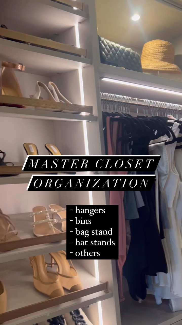 
Master closet organization - hangers, bins, bag stands, hat stands, etc.

#LTKFindsUnder50 #LTKHome #LTKFindsUnder100