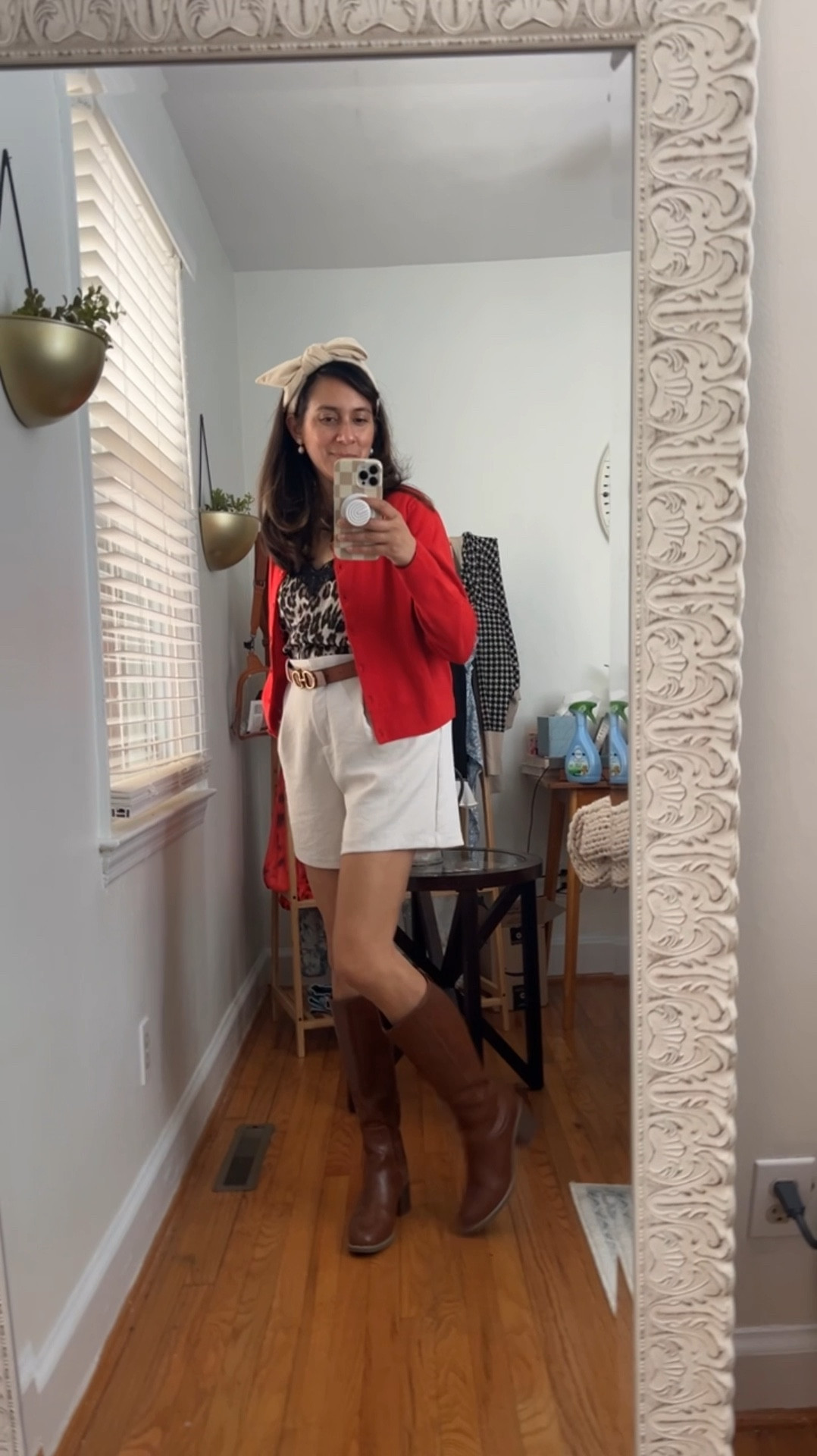 Love this red cardigan from Target, it pulls together leopard for a fun fall look. This Lele Sadoughi headband has been a closet staple check them out!
fashion, fall outfit idea,

#LTKStyleTip #LTKSeasonal #LTKOver40