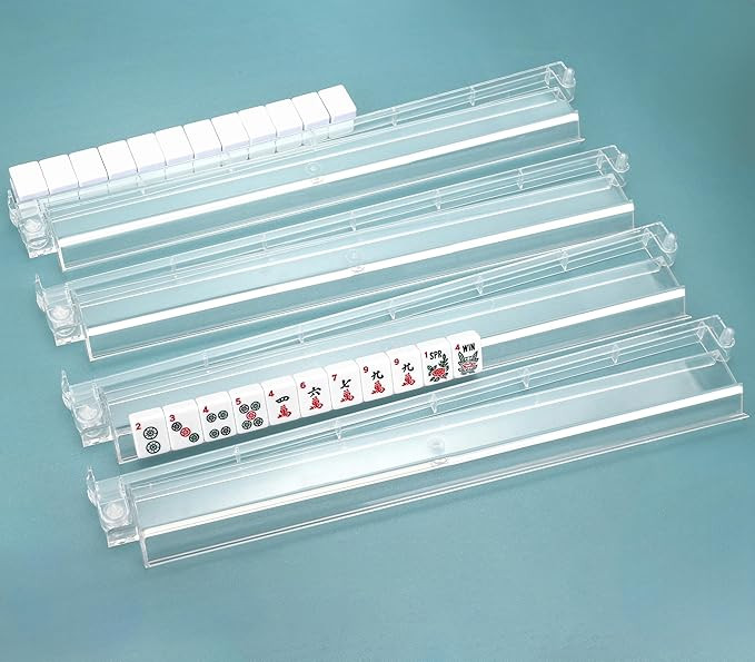 Mahjong Racks with Pushers, All in One Mahjong Racks with Pushers Set of 4, Easy Portable America... | Amazon (US)