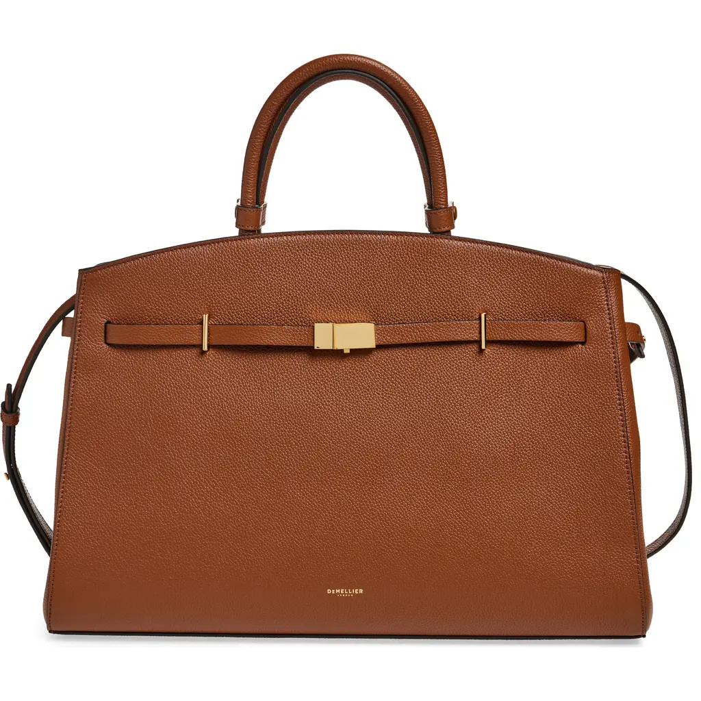 DeMellier New York Leather Satchel in Tan Small Grain at Nordstrom | Nordstrom
