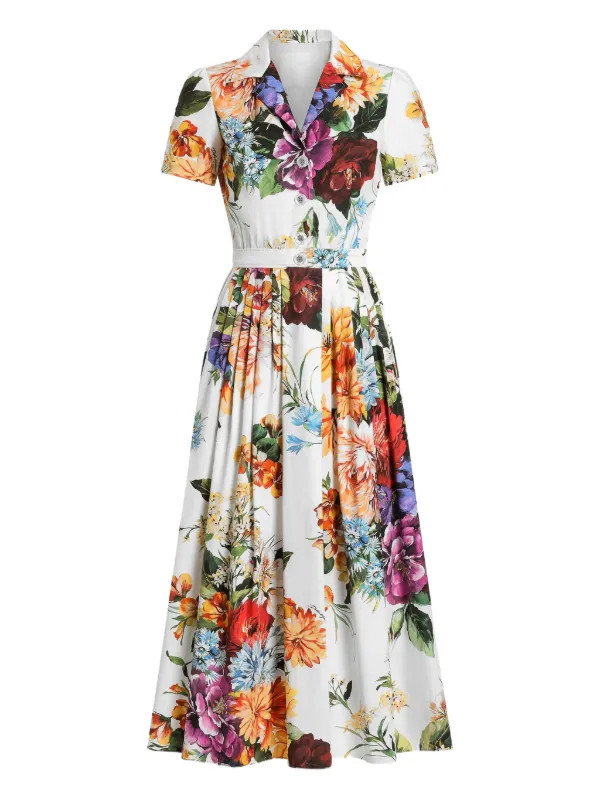 midi floral-print dress | Farfetch Global