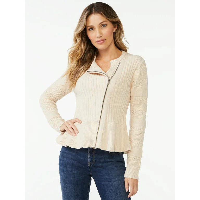 Sofia Jeans by Sofia Vergara Women's Peplum Moto Jacket | Walmart (US)