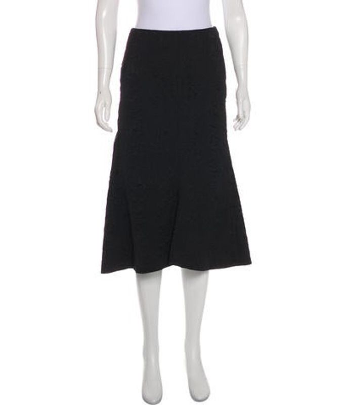 Tibi Jacquard Midi Skirt w/ Tags Black Tibi Jacquard Midi Skirt w/ Tags | The RealReal