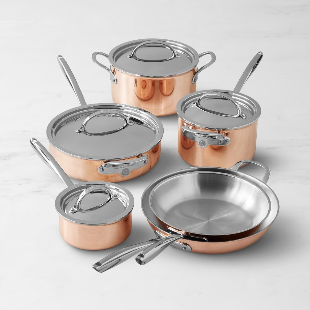 Williams Sonoma Signature Thermo-Clad™ Copper 10-Piece Cookware Set | Williams-Sonoma