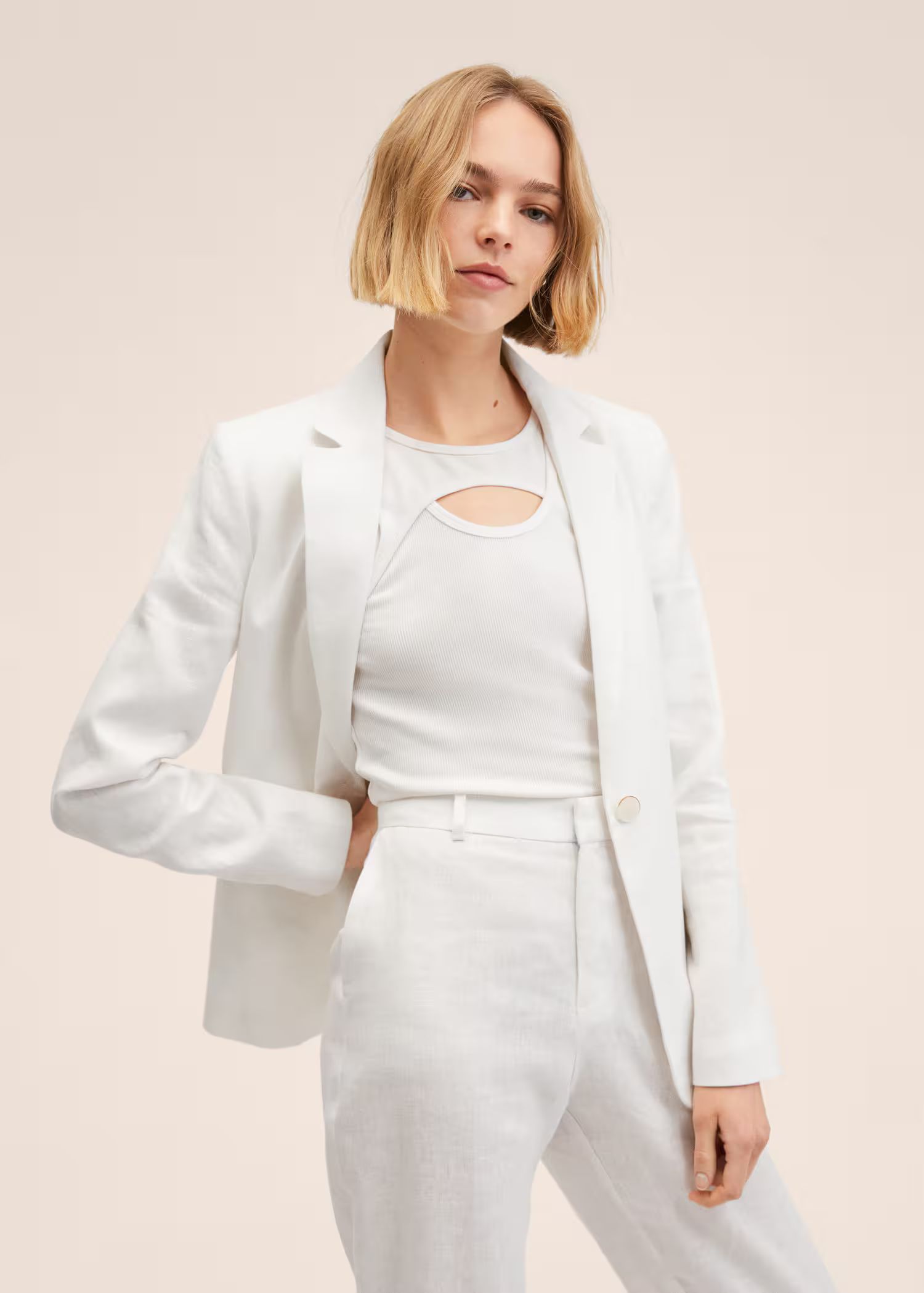 Linen blazer suit | MANGO (US)