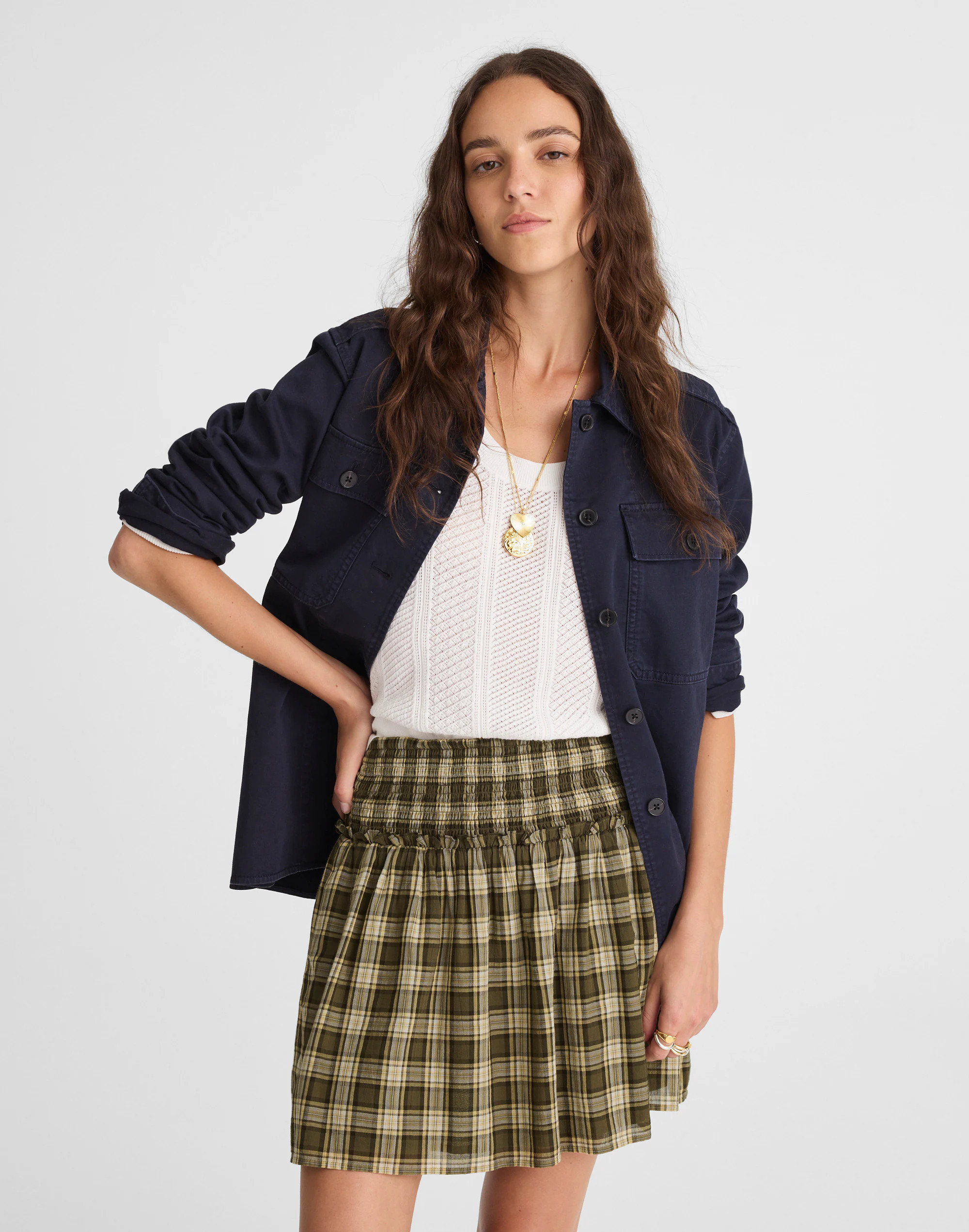 Smocked-Waist Mini Skirt in 100% Cotton | Madewell