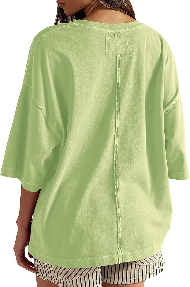 HUGOOME Womens Oversized T Shirts Summer Casual Short Sleeve Tops Cotton Crew Neck Loose Fit Basi... | Amazon (US)