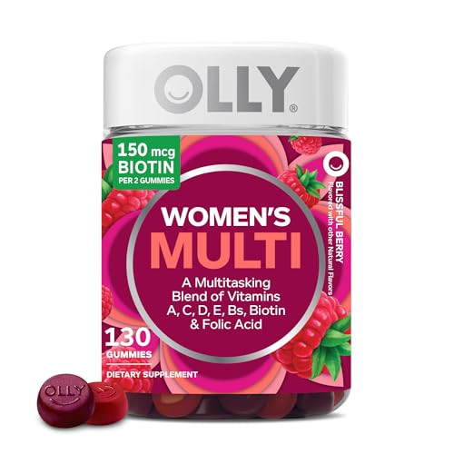 OLLY Women's Daily Multivitamin Gummy, Vitamins A, D, C, E, Biotin, Folic Acid, Adult Chewable Vi... | Amazon (US)
