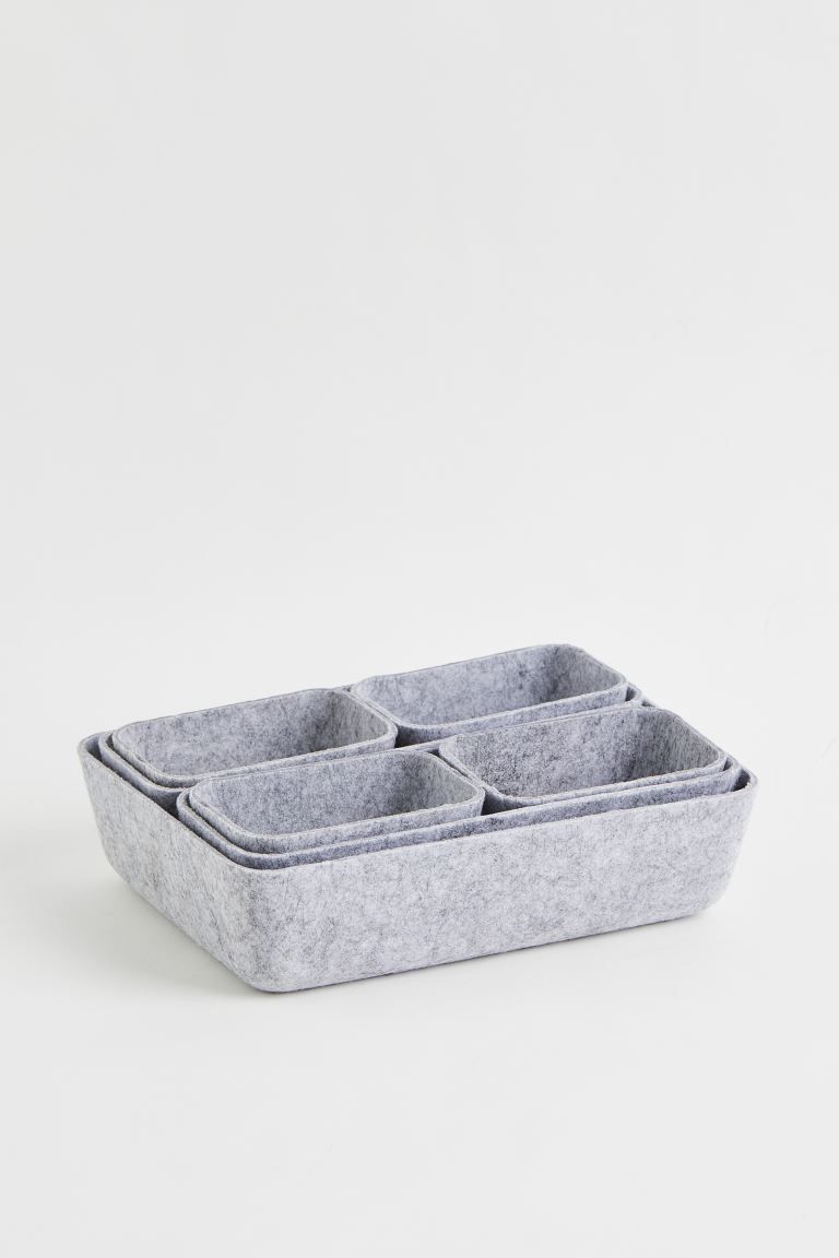 7-piece Felted Storage Basket Set | H&M (US + CA)