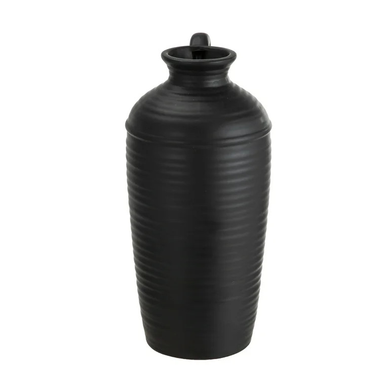 Mainstays 5.23" x 4.8" x 10" Black Ceramic Decorative Jug With Handle | Walmart (US)
