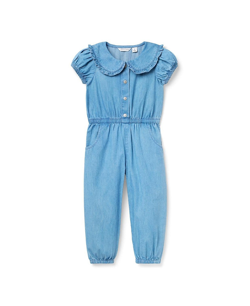 Janie and Jack Girls' Chambray Ruffle Jumpsuit - Baby, Little Kid, Big Kid | Bloomingdale's (US)