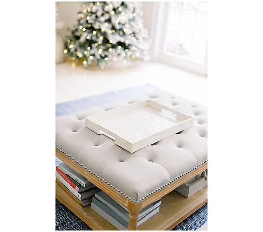 13"x19" Decorative Capiz Tray by Lauren McBride | QVC