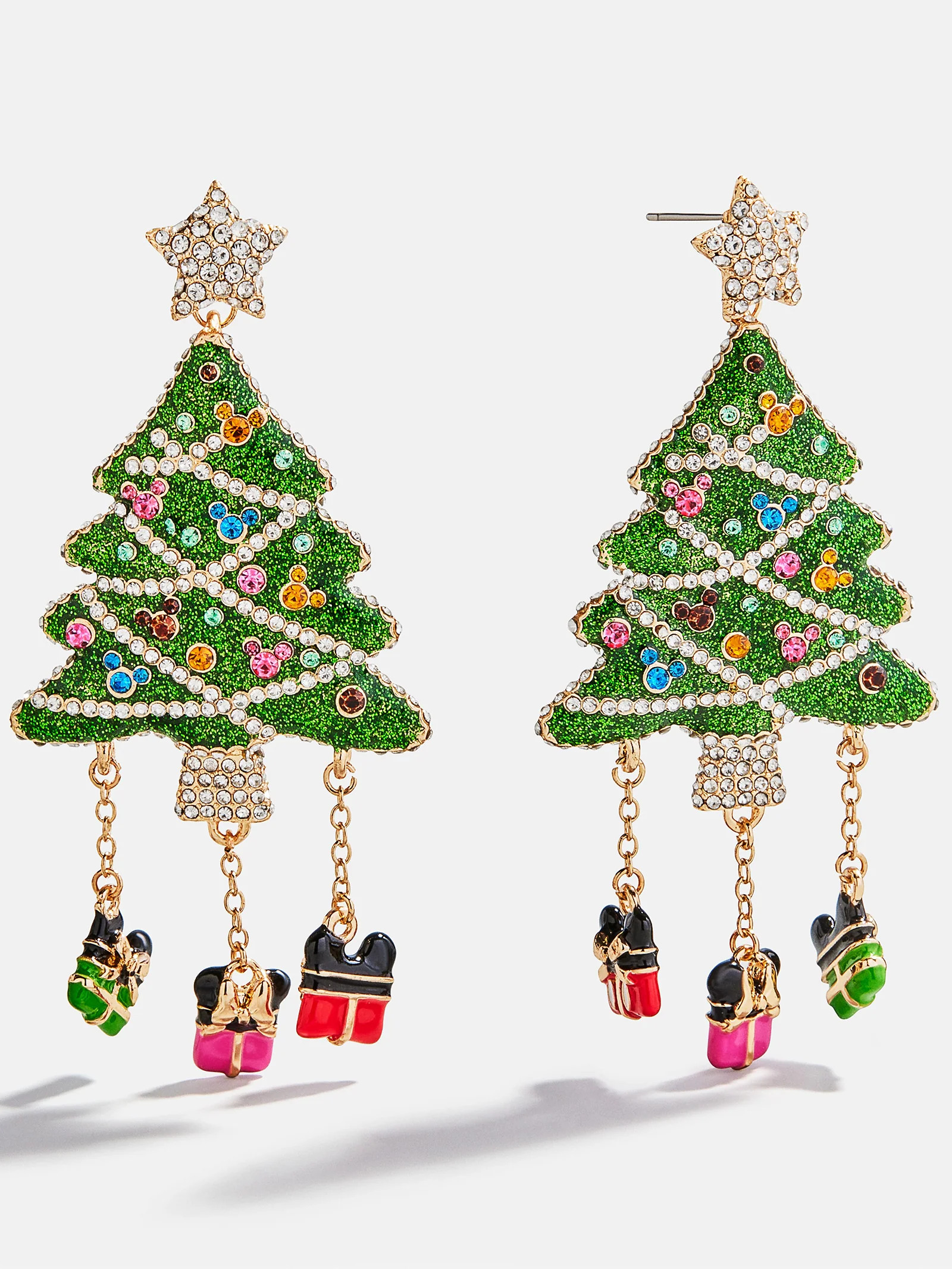 Disney Mickey Mouse Christmas Tree Statement Earrings - Christmas Tree | BaubleBar