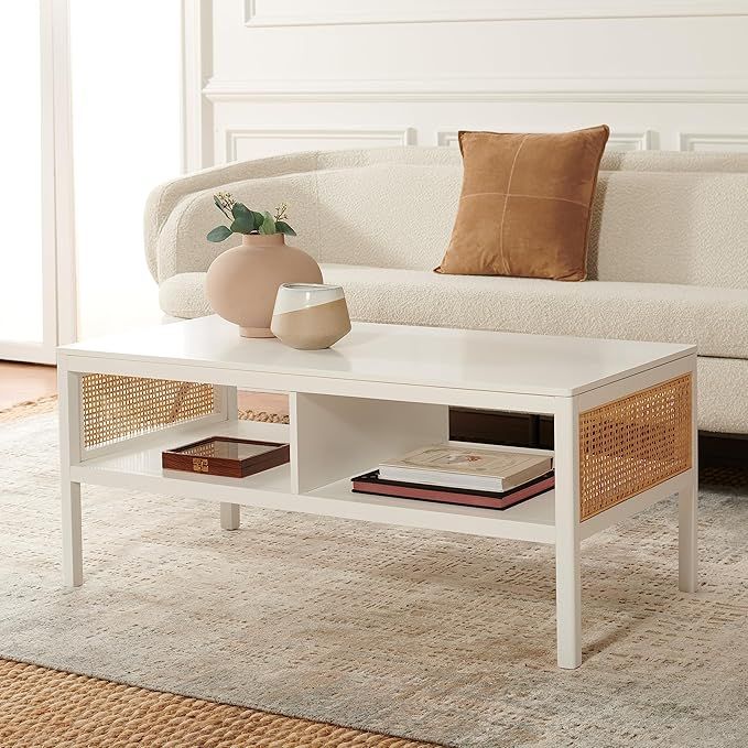 Safavieh Home Collection COF5002 Table, White/Natural | Amazon (US)