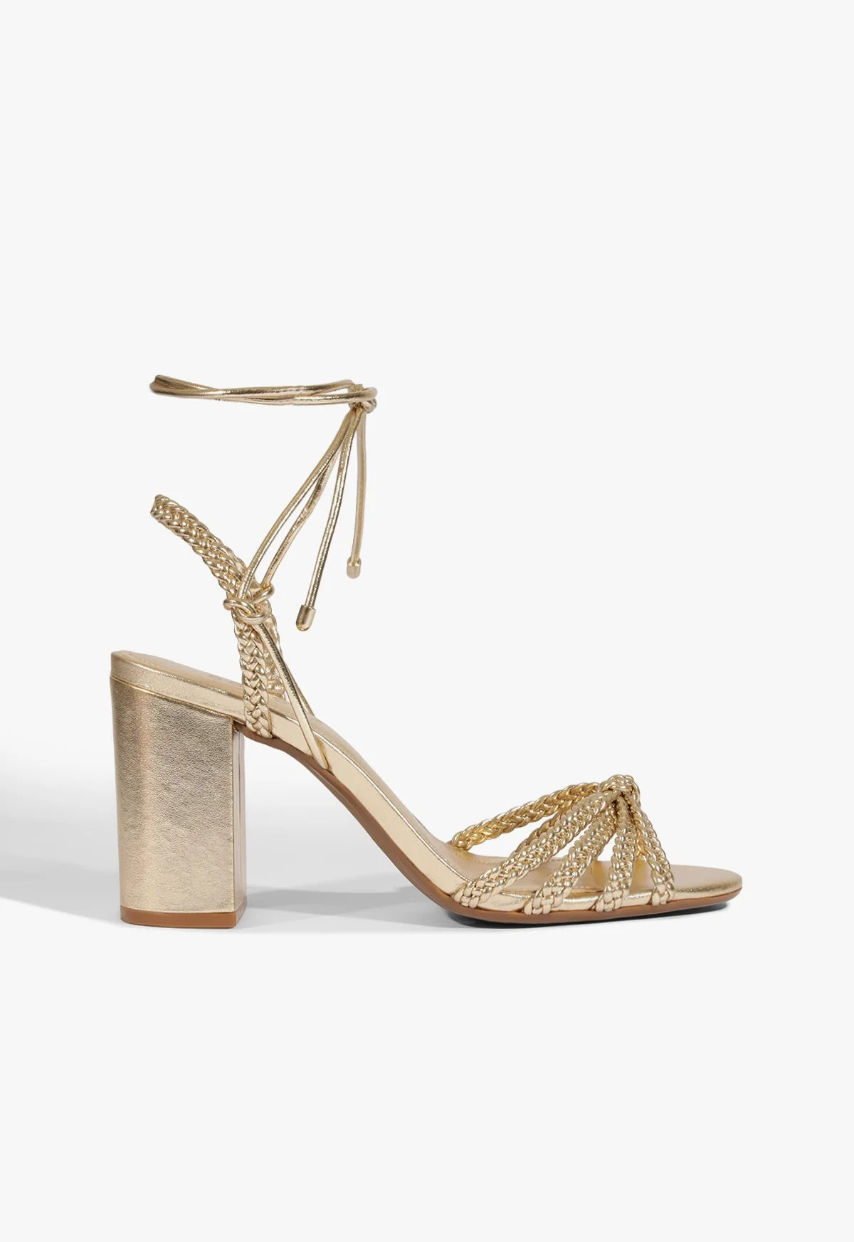 Adele Gold High Block Heel Sandal | Schutz (US)
