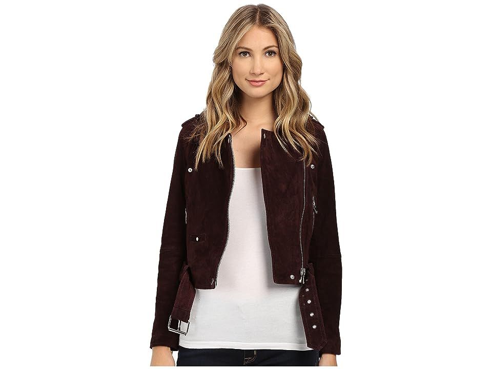 Blank NYC Burgundy Suede Moto Jacket in Morning After (Morning After) Women's Coat | Zappos