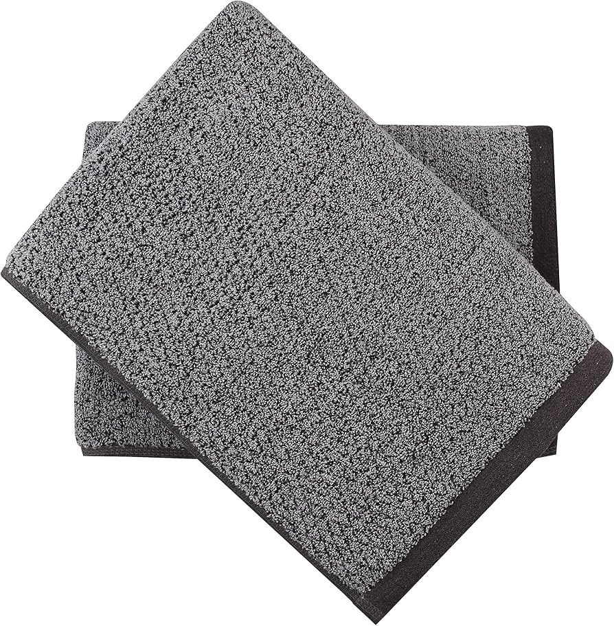 Everplush Diamond Jacquard Bath Towel Set, 2 Pack, Gray | Amazon (US)