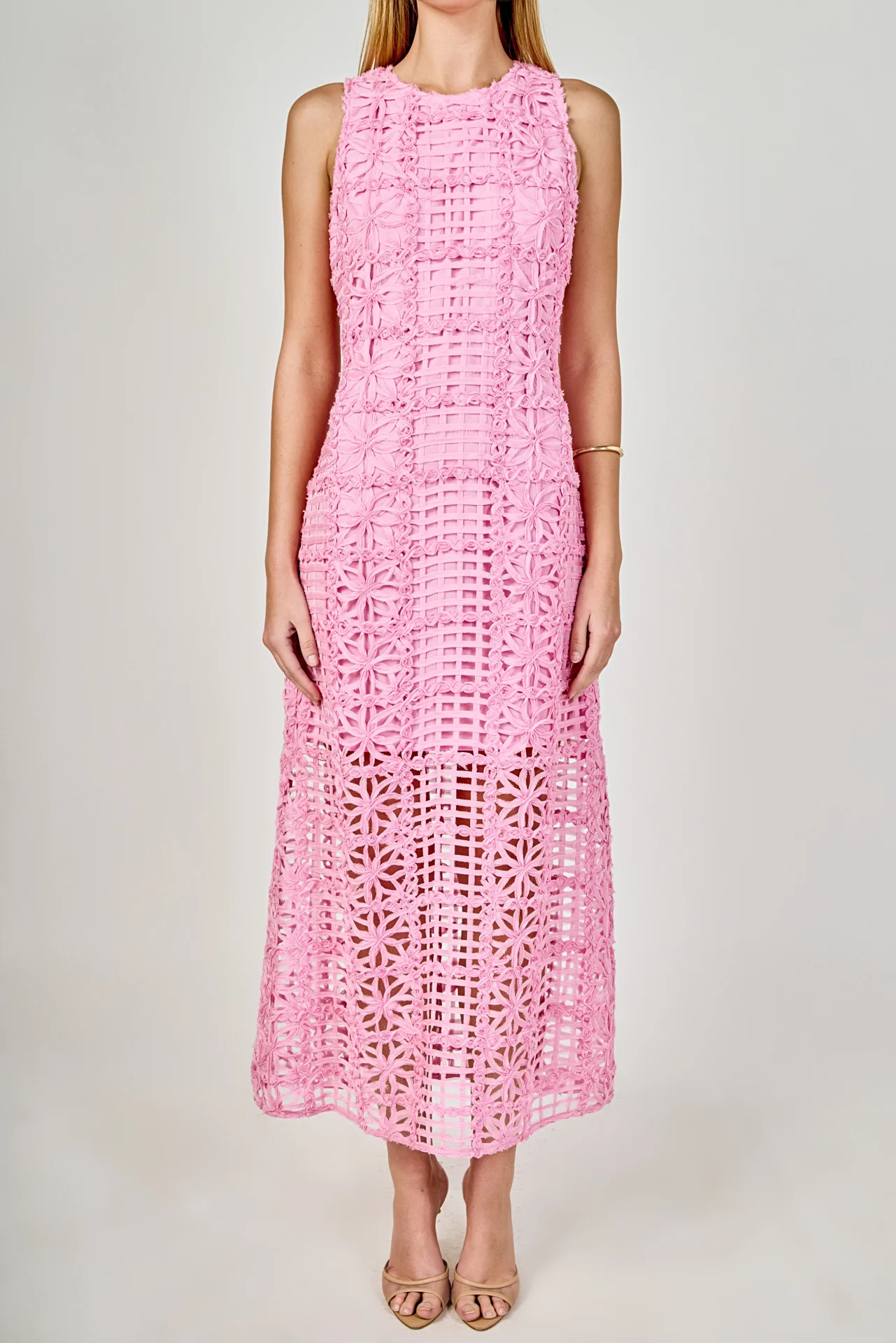 Textured Sleeveless Maxi Dress | Endless Rose